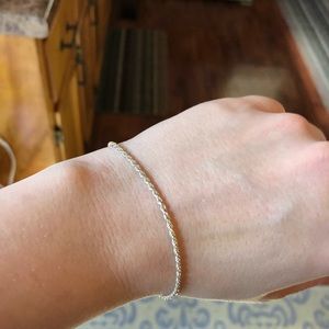 Italian Sterling Silver Twist Rope Chain Bracelet